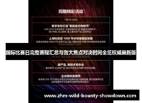 国际比赛日完整赛程汇总与各大焦点对决时间全览权威最新版